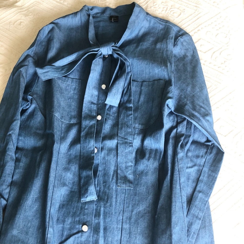 Chicwish Denim Blouse EUC